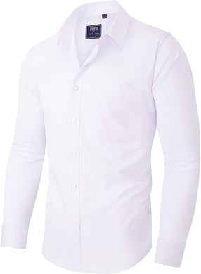 Alimens & Gentle Men's Dress Shirts Long Sleeve Wrinkle-Free Stretch Shirts