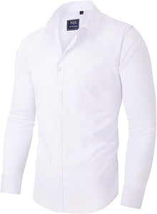 Alimens & Gentle Men's Dress Shirts Long Sleeve Wrinkle-Free Stretch Shirts
