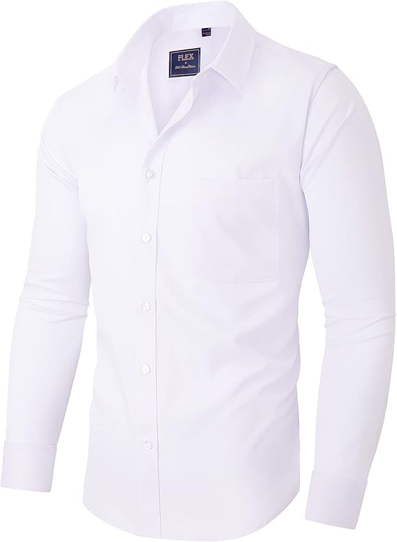 Alimens & Gentle Men's Dress Shirts Long Sleeve Wrinkle-Free Stretch Shirts