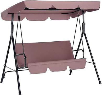 Outsunny 3-Seat Outdoor Patio Swing Chair with Removable Cushion,