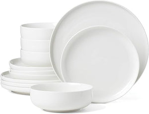 Oneida White 24 Seven Piece Dinnerware Set, 12 Count