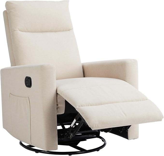 Sweetcrispy Recliner Chair, 360 Swivel Rocker Chair
