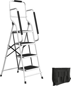 Folding Step Stool Ladder with Handrails  330lb
