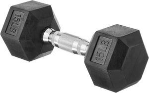 Amazon Basics Rubber Hex Dumbbell Hand Weight 15 POUNDS
