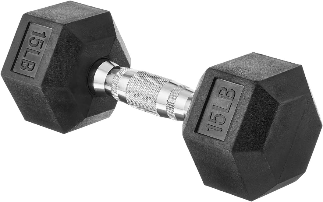 Amazon Basics Rubber Hex Dumbbell Hand Weight 15 POUNDS