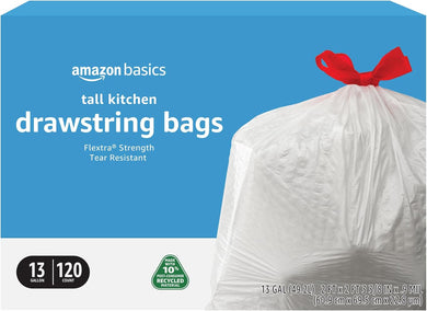 13 Gallon Flextra Strength Tall Kitchen Drawstring Trash Bags