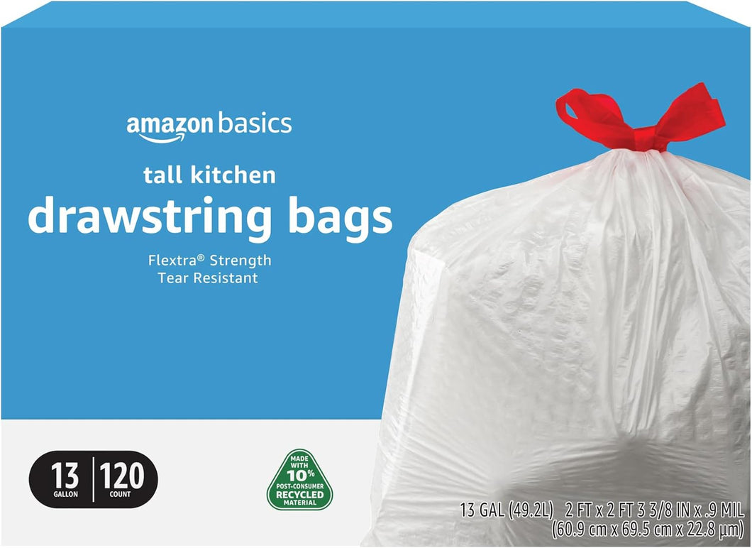 13 Gallon Flextra Strength Tall Kitchen Drawstring Trash Bags