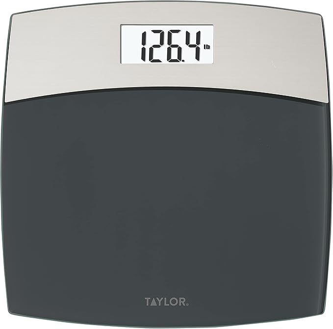 Taylor Digital Scales for Bodyweight Mixed Metal with Brushed Stainless Steel, 440 LB Capacity,