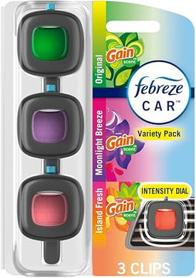 Febreze Car Air Freshener Mixed Gain Scent, 3 Count