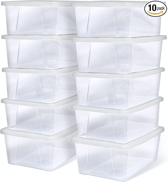 HOMZ 10-Pack Snaplock, Storage Bins with Lids, 6 Quart