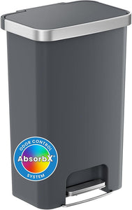 iTouchless SoftStep 13.2 Gallon Step Pedal Gray Plastic Kitchen Trash Can