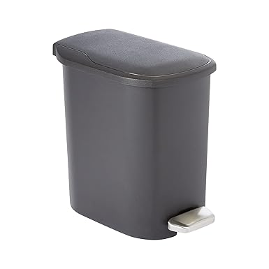 Amazon Basics Compact Bathroom Plastic Trash Can