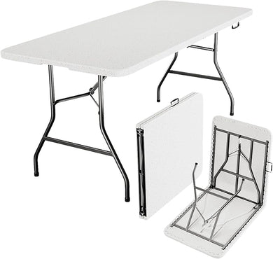Folding Table 6ft - Heavy Duty Plastic Table with Handle