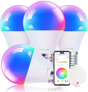 Consciot Smart Light Bulbs with Remote Control 4 pack