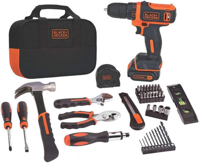 BLACK+DECKER 12V MAX Drill & Home Tool Kit, 60-Piece