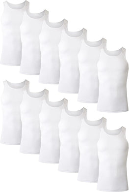 Hanes Men's, Moisture-Wicking Ribbed, Lightweight Cotton Tank Undershirts 12 PACK