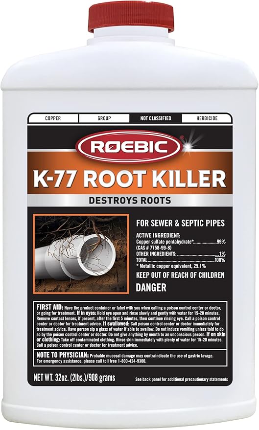 Roebic Root Killer Clears Pipes, Stops New Growth