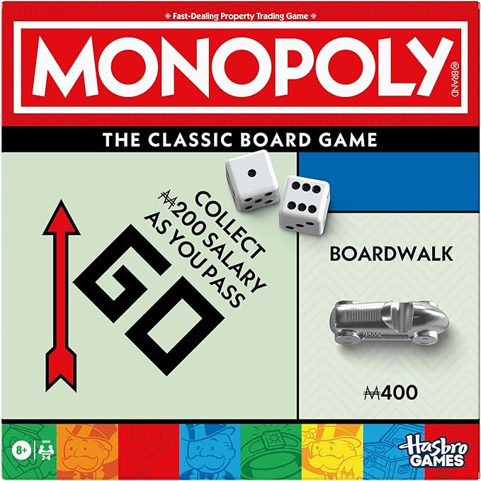Monopoly Board Game | Classic Game with Storage Tray and Larger Tokens