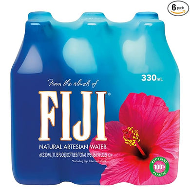 FIJI Natural Artesian Water 330 mL / 11.15 Fl Ounce Bottle (Pack of 6)