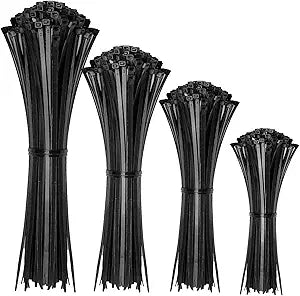 Cable Zip Ties,400 Pack Black Assorted Sizes 12+8+6+4 Inch