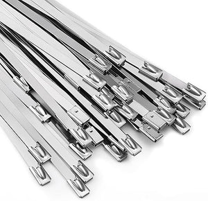 Metal Zip Ties 11.8 inch 100pcs