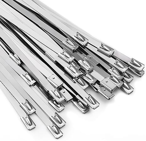 Metal Zip Ties 11.8 inch 100pcs