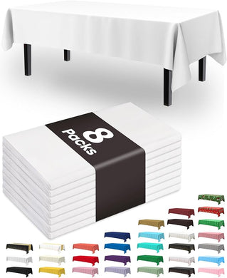 Pureegg Plastic Table Cloth Disposable - 8 Packs