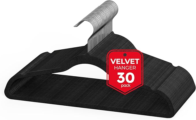 Simple Deluxe Velvet Hangers 30 Pack