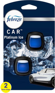Febreze Car Air Freshener Vent Clip Platinum Ice Scent
