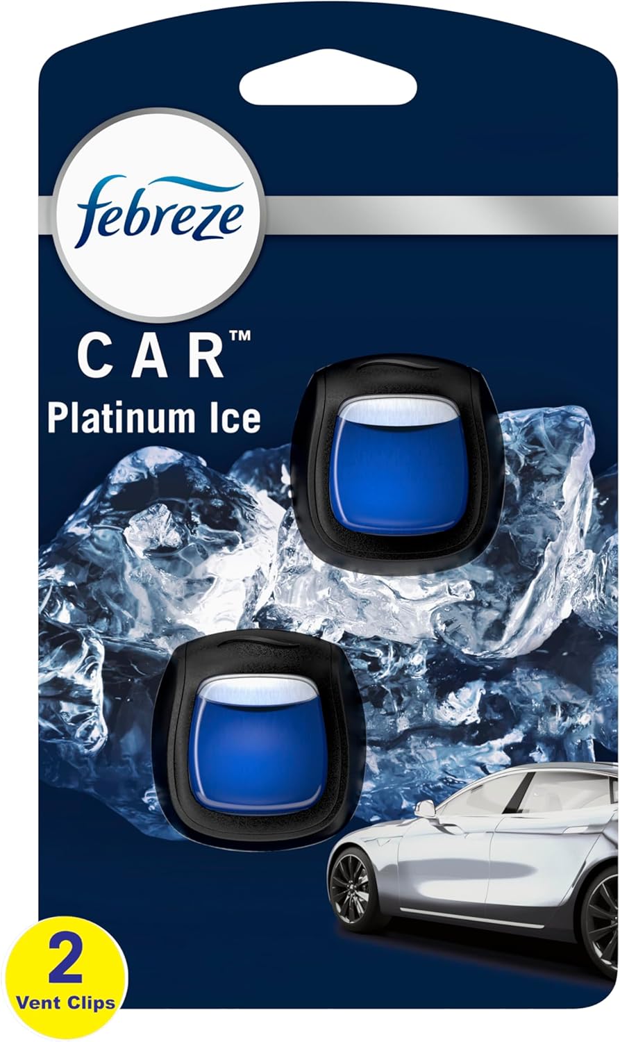 Febreze Car Air Freshener Vent Clip Platinum Ice Scent