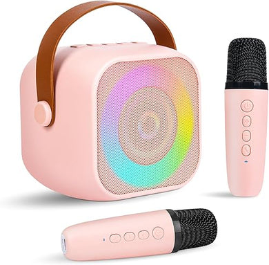 Portable Mini Karaoke Machine Bluetooth Speaker with 2 Mic