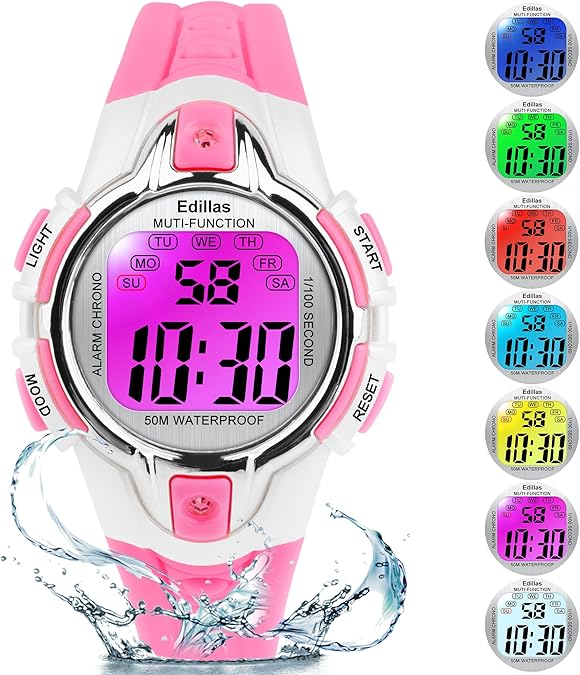 Edillas digital watch For Kids Waterproof