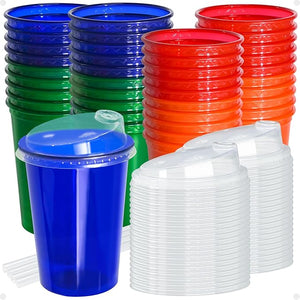 L LIKED 12 Oz Kids Cups with Lids and Straws