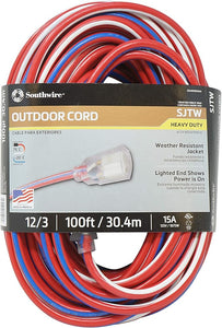Southwire Heavy Duty Extension Cord, 100Ft, 12 Gauge