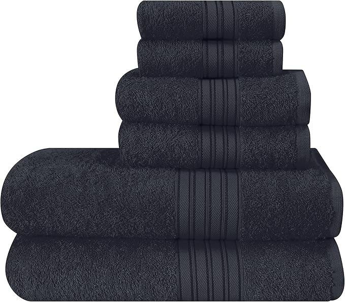 BOUTIQUO 6 Pack Cotton Towel Set