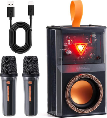 Karaoke Machine Portable Bluetooth Karaoke Speaker with 2 Wireless Microphone