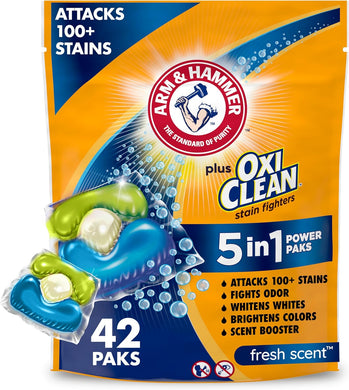 Arm & Hammer Plus OxiClean 5-in-1 Laundry Detergent Power Paks