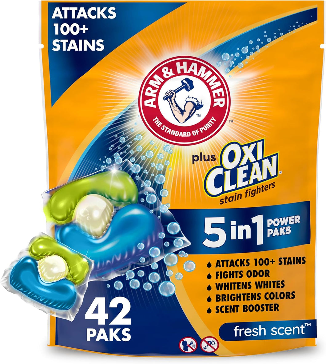Arm & Hammer Plus OxiClean 5-in-1 Laundry Detergent Power Paks