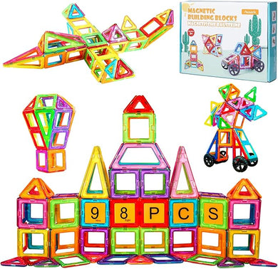 Magnetic Tiles, 98PCS Magnetic Blocks Set