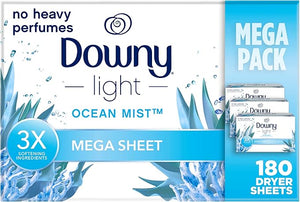 Downy Light Mega Dryer Sheets 180 Count