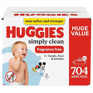 Huggies Simply Clean Fragrance-Free Baby Wipes 704 Wipes Total