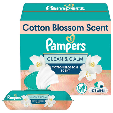 Pampers Wipes, Clean & Calm, Cotton Blossom Scent, 672 Wipes