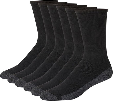 Hanes Men's Max Cushioned Crew Socks 6 pack