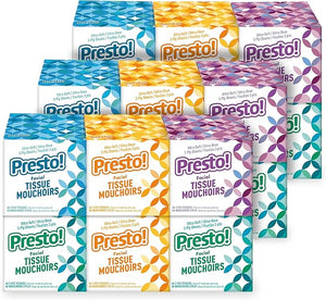 Presto! Ultra-Soft 3-Ply Premium Facial Tissues, (18 Packs of 66)