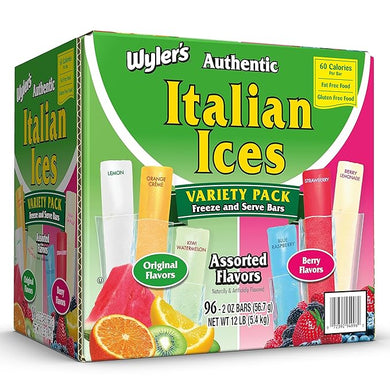 Wyler's Authentic Italian Ice,Assorted Flavors (96ct - 2oz bars)