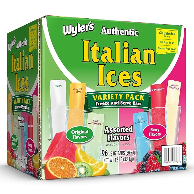 Wyler's Authentic Italian Ice,Assorted Flavors (96ct - 2oz bars)